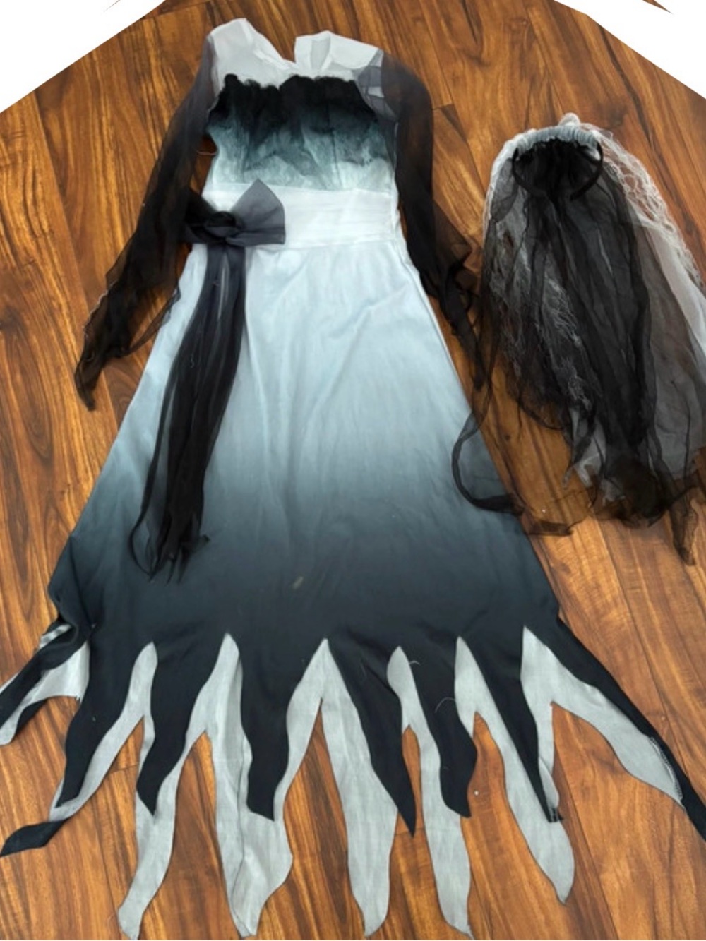 Kids Princess Death Bride Ghost Vampire Halloween Costume Size 8-10